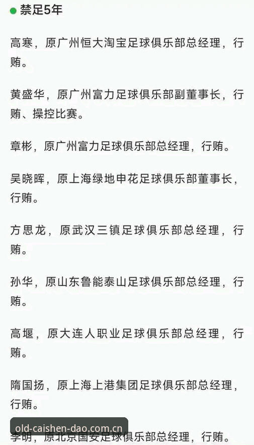 财神到最新入口安装失败 足协第三批禁足名单详解:17人终身禁足,48人面临五年禁赛